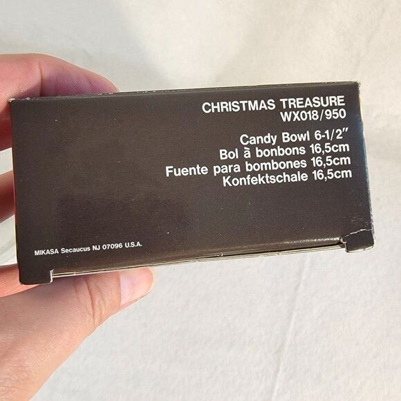 Christmas Candy Dish Studio Nova Glass Clear Frosted Holly Leaves Holiday Decor - Picture 6 of 8